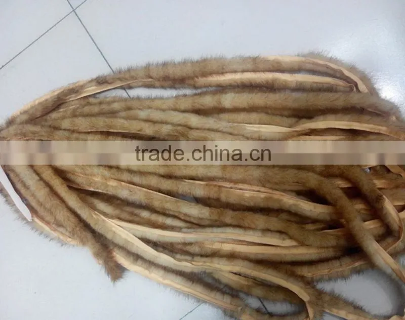 China Wholesale Dye Mink Fur Strip / Fur Collar / Real White Mink Fur Trimming