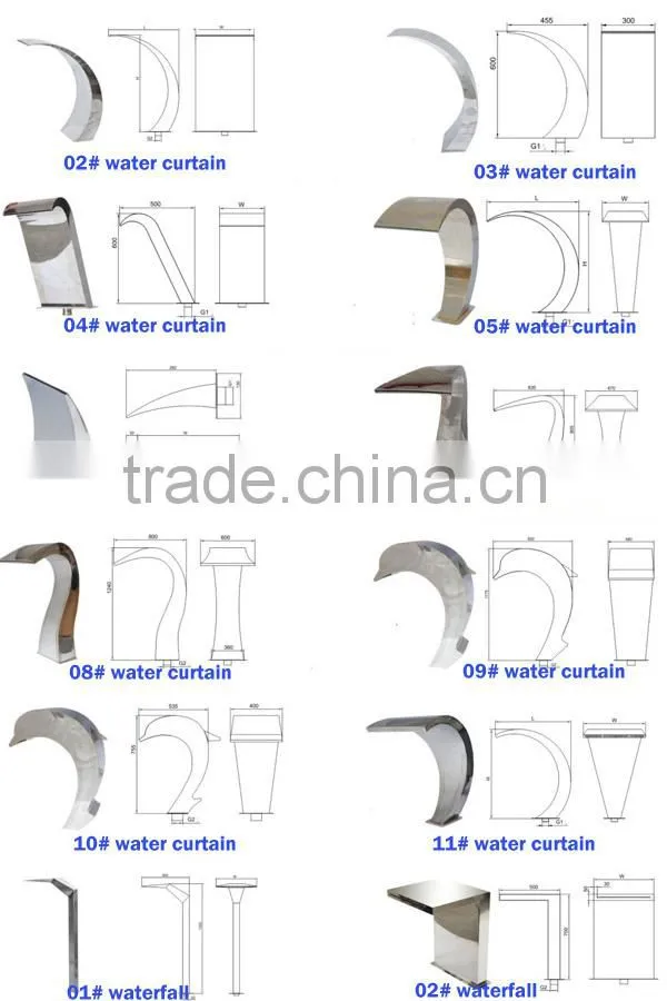 Swimming pool wall waterfall landscape artificial home decoration waterfall
