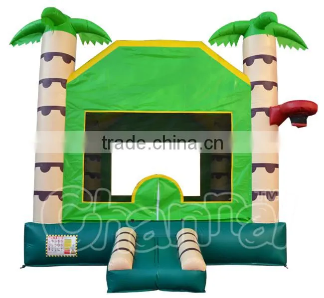 Wholesale inflatable palm tree boucer for sale, cheap inflatable jumping bouncer for kids game