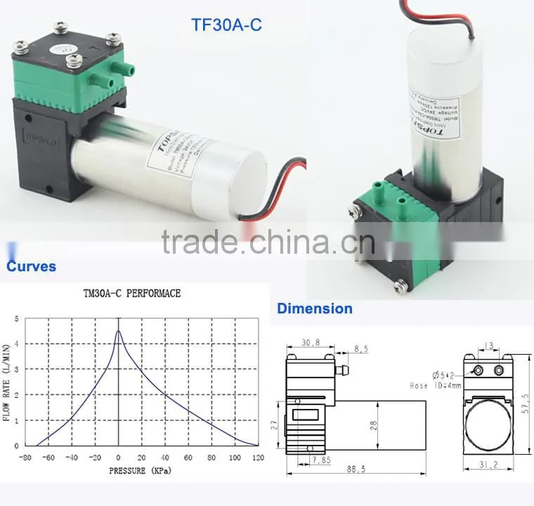 DC Brushless Diaphragm 6v 12v 24v vacuum pump for white ink ink-jet printer