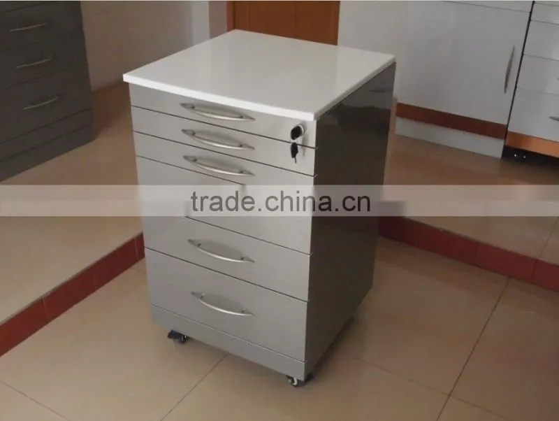 Stainless steel dental cabinet with drawers, medical trolley