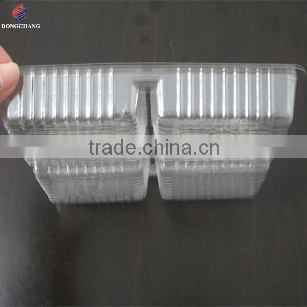 Clear food grade blister PET 4 compartment food tray