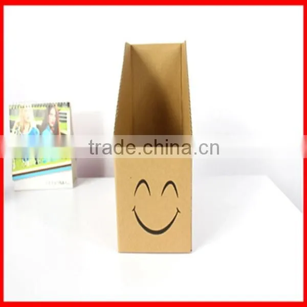 Printing Smile Face Corrugated Magazine Storage Box Wholesale