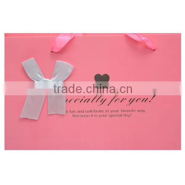 Colorful Ribbon Multiple Sizes Paper Bag For Gift