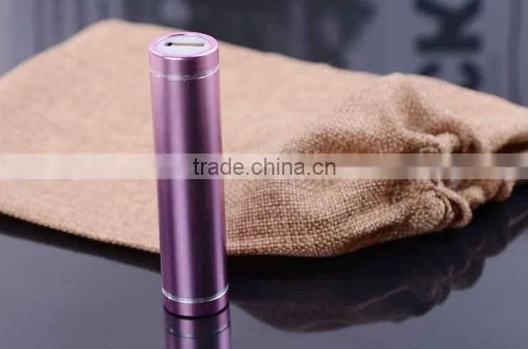 2016 wholesale cylinder shape power bank,2600 mah power bank with LED light