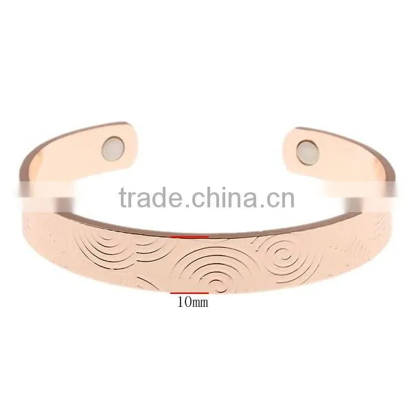 Men's Jewelry Pure Cooper Magnetic Energy Bracelets Bangles Tourmaline Power Therapy Magnets Brass Bangle Jewelry For Men