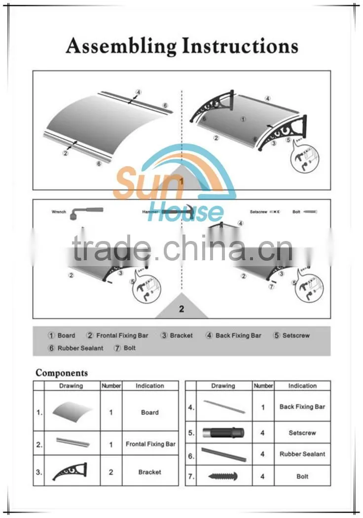 polycarbonate Canopy W1500