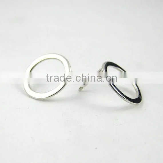Polished Simple Sterling Silver Discs Disc Hook Earrings