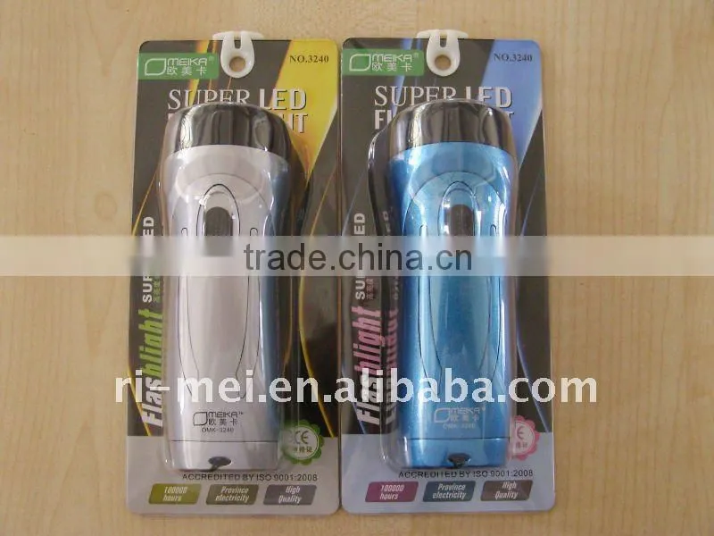 Hot sale plastic material OMK 3240 LED Torch