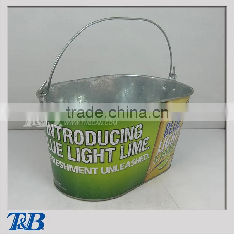 champagne ice bucket,iron bucket with metal handle