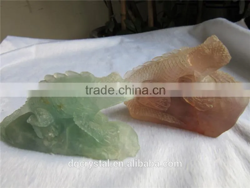 2015 best seller green fluorite lizard carving gifts decoration
