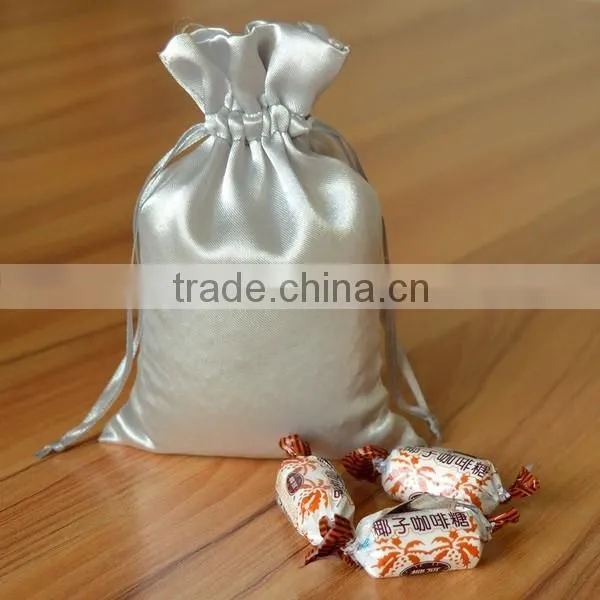Hot sale custom small hair extension satin drawstring bag