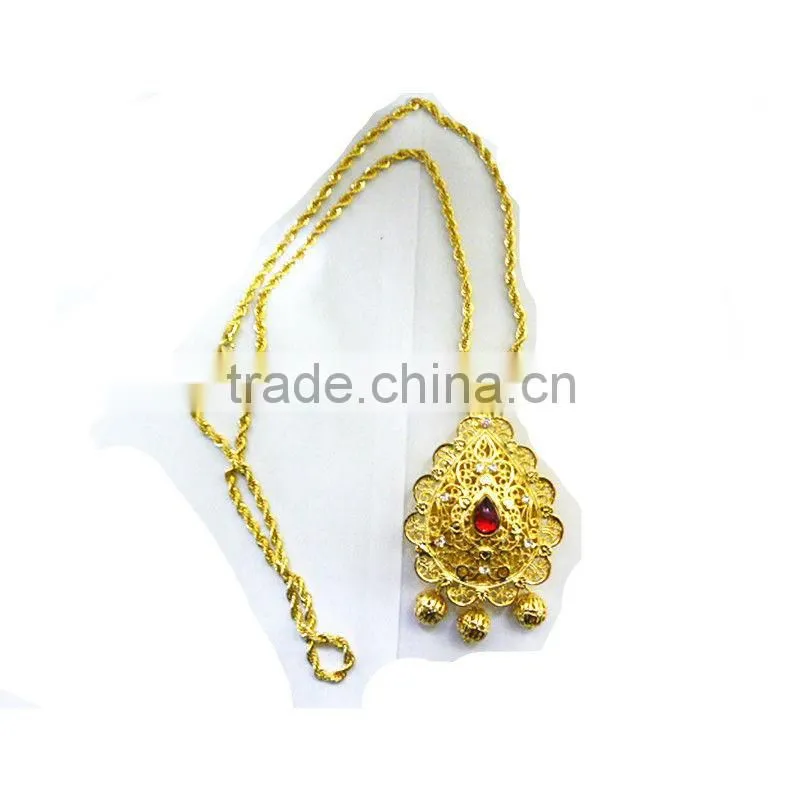 24kgp islamic pendant ruby necklace men necklace