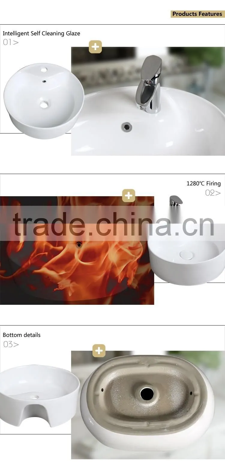 Hand Wash Basin Round Shape White Color