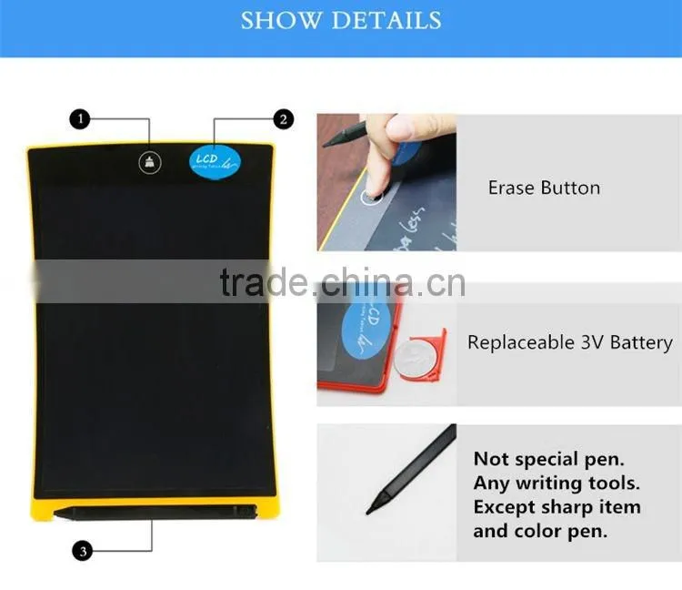Cyber Monday Gifts eWriter Boogie Board wholesale 4.5inch 8.5inch 12 inch one button erase paperless 3V battery 6 colors Outlet