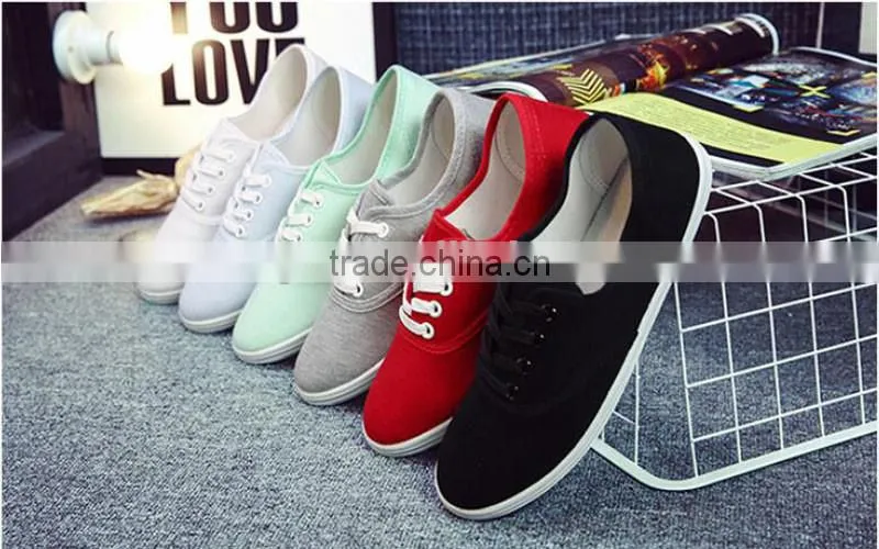 Black Canvas Lace Shoes for Woman Casual Hot Sale Shoe