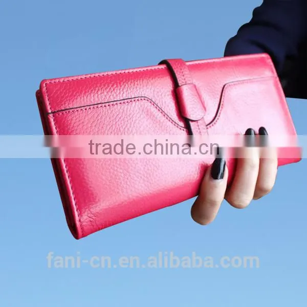 Chinese designer design genuine leather clutch purse for ladies with luxury appearance