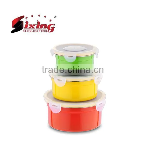 6Pcs Colorful Stainless Steel Crisper Box Set