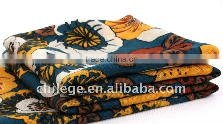 high quality mercerized wool floral printed scarfs