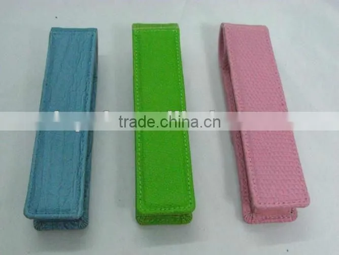 mini 100 leather color pencil bag for single pen