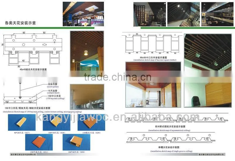 pvc wpc ceiling for indoor decoration