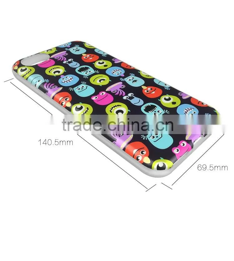 OEM Mobile Phone Accessories Colorful TPU+PET Soft Back Cover Shell Case for iPhone 6 6S Ultra Slim 1.2mm
