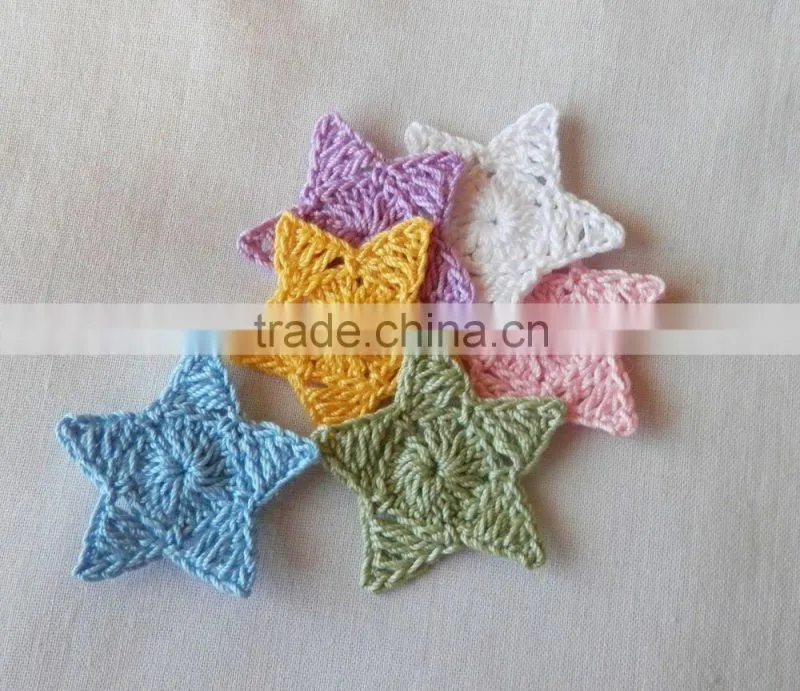 Crochet Multicolor Star Appliques,Supplies,Sewing