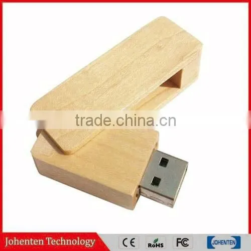 Customized logo engraved wood usb flash drive