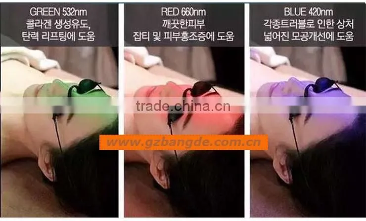 2016 newest Beauty machine for blue green red light therapy/ led skin care equipment