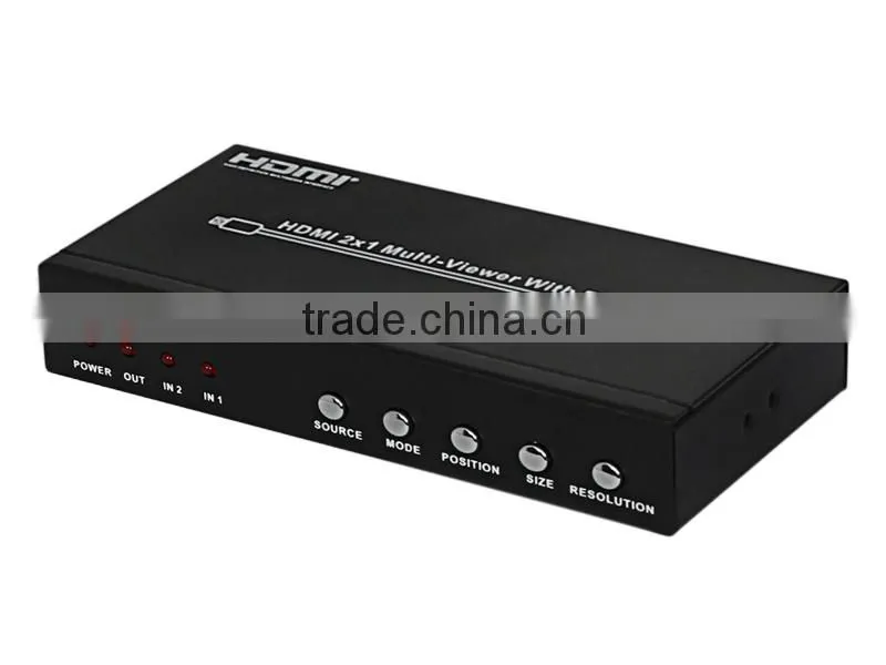 Factory price High speed HDMI switch 2x1 Multi-Viewer With picture in picutre, support scaler