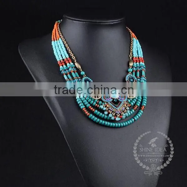 high quality vintage beads chunky statement necklace tin alloy fashion women pendant necklace 6390156