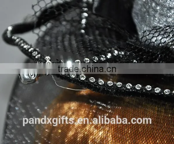 Glitter skull lace net headband