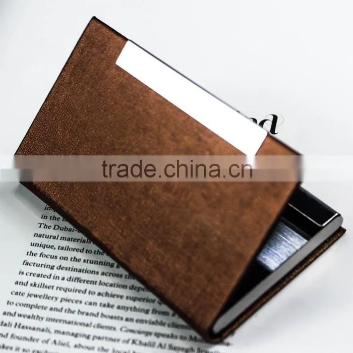 PU leather business name card holder with customizing brand label