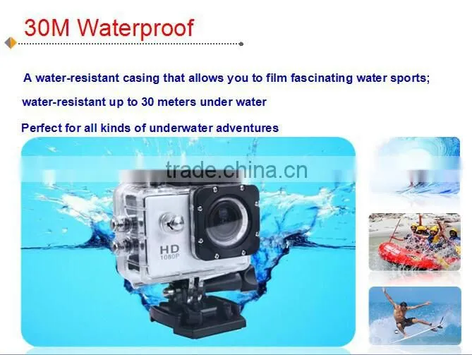Free Accessories Kit Waterproof Action Camera 12MP 1080P HD with 2 Batteries