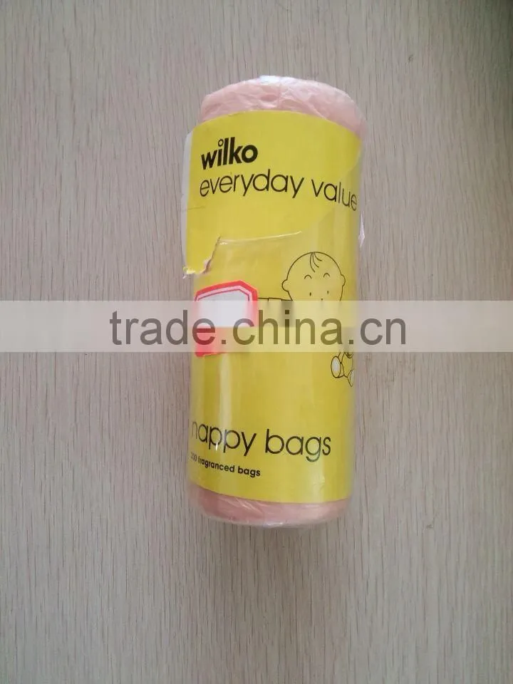 thin small clear cheap plastic bag nappy bags on roll HDPE