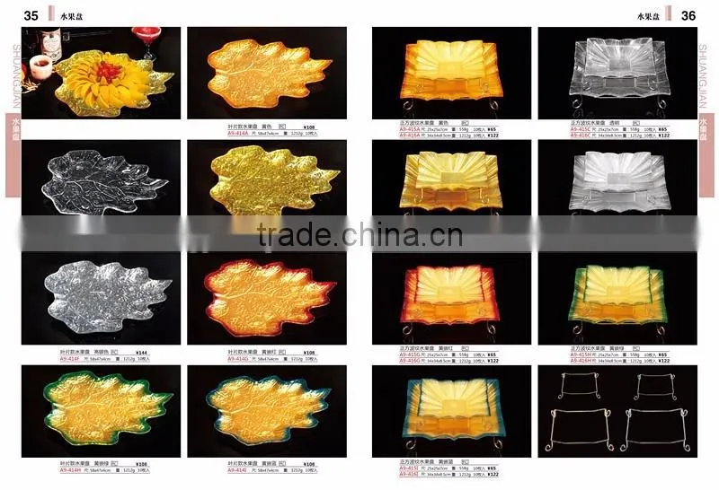 plastic colorful fruit serving tray with stainless steel holder