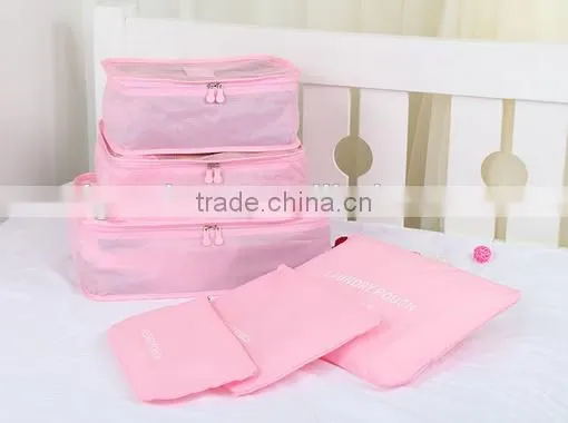 Chian made good quality custom logo Mesh material storage case and bag sets small middle and big size