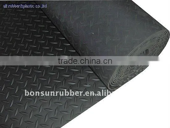 3mm to 6mm thickness Anti- slip willow pattern rubber mat