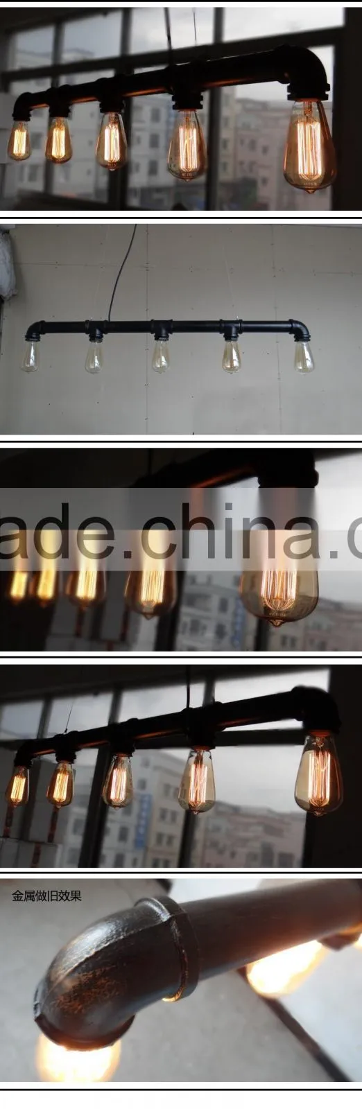 DIY metal pipe pendant light with metal pipe light fixture with 3/4" metal pipe elbow, tee, floor flange