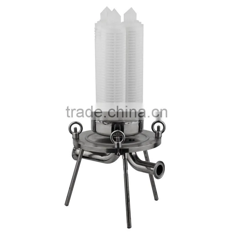 Sanitary ss304 polypropylene microporous membrane filter with pleated filter element