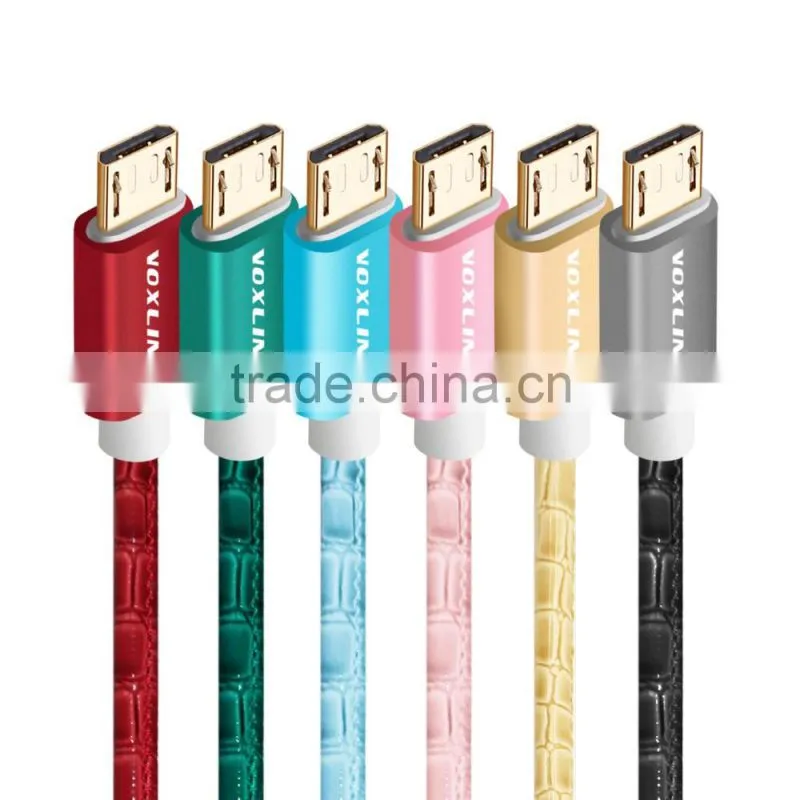 0.2M VOXLINK 5V 1A gift type Denim Key Chain USB Cable Charger Micro USB data Cable for Xiaomi Samsung