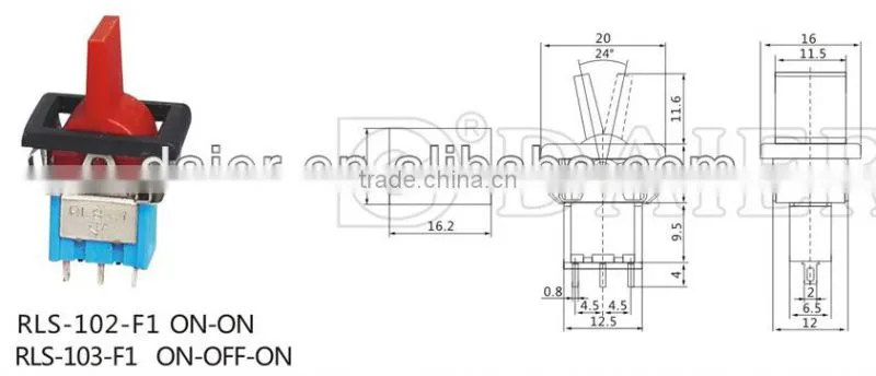 RLS-103-F1 ON-OFF-ON with rocker lever toggle latching switch