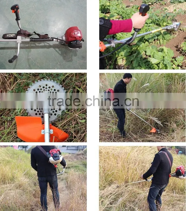 Different types brush cutter 1e44f-5 gasoline grass trimmer vegetable cutting machine