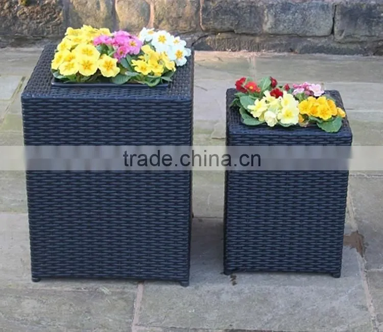 Greening decoration round resin rattan planter box outdoor flower pots garden