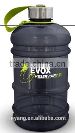 LOW MOQ!Cheap 2.2 liter clear plastic water jugs with lids/Water jug with side handle/Drinking Water Plastic sports Bottle mega