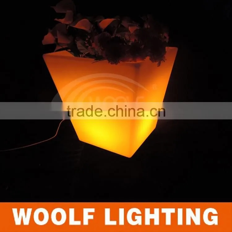 Square High Design Muilti-color Decor LED Illuminate Flower Pot
