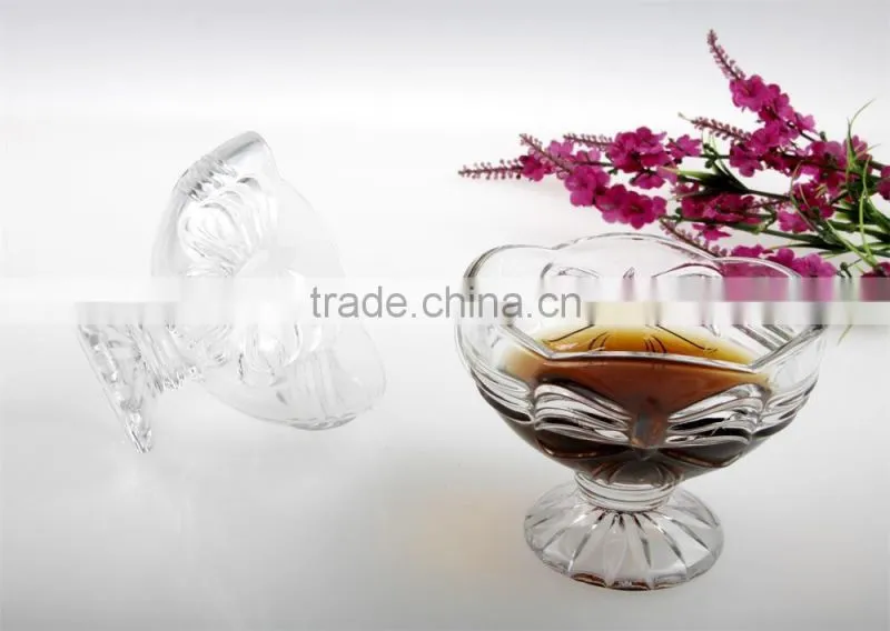 bowknot design glass salad bowl icecream glass cup icecream glass bowls