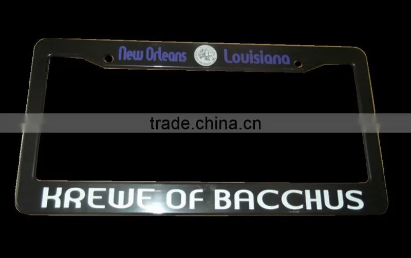 Custom Logo Engrave Black USA License Plate Frame