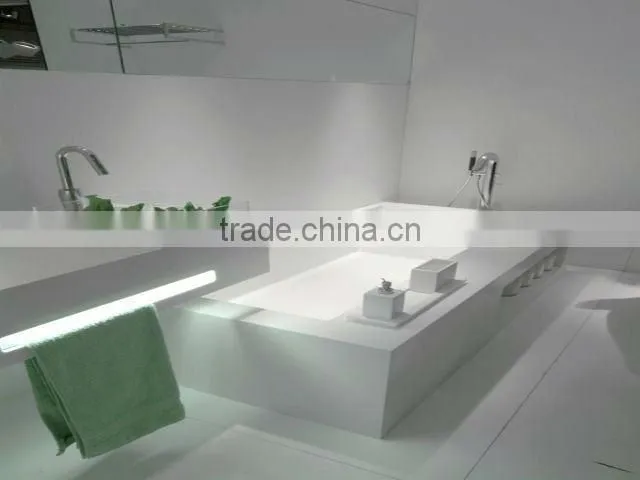 Europen style square shape solid surface bathtub