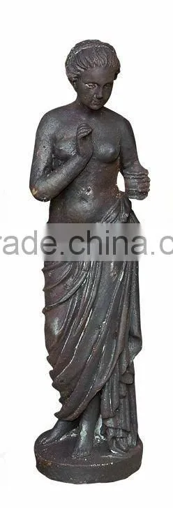 Cast iron nude woman statue